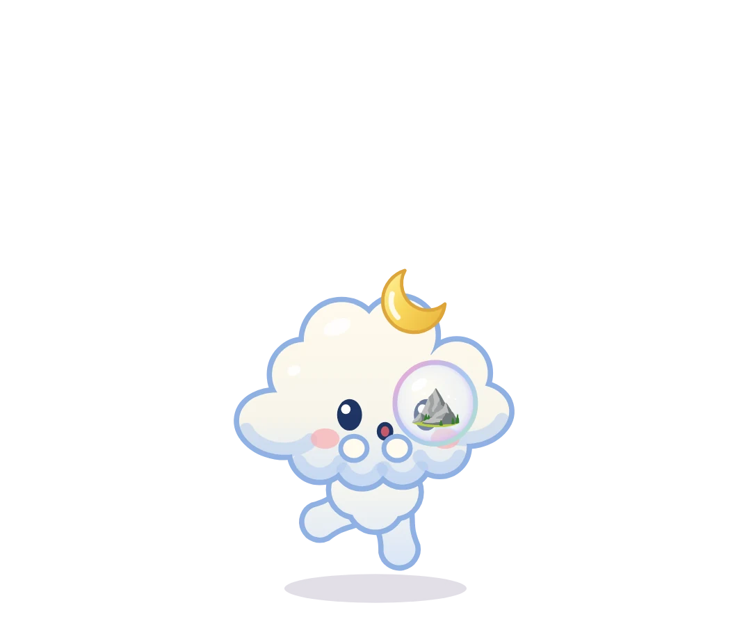 Nomi blowing dream bubbles.